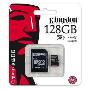 Kingston MicroSDXC karta 128GB Canvas Select Plus 100R A1 C10 Card + SD adaptér